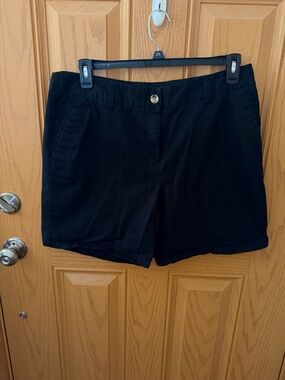 Sugar Magnolia Black Women's Bermuda Shorts with Button Waist